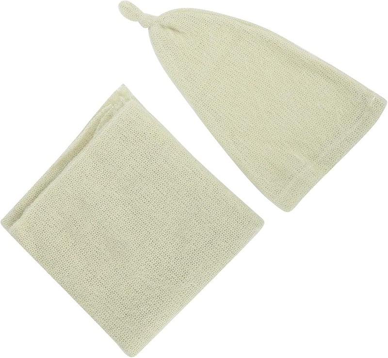 Mohair Knitted Baby Photography Hat And Wrap Set 40x160cm Soft Newborn Photo Prop - Image 2